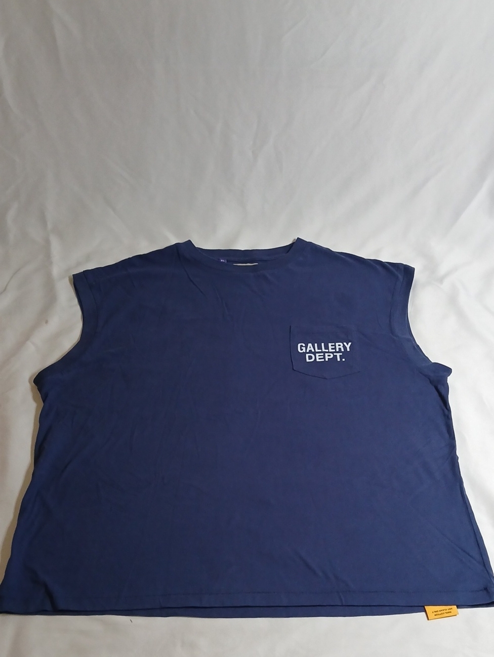 Gallery Dept Navy Sleeveless Pocket Tee with White Logo